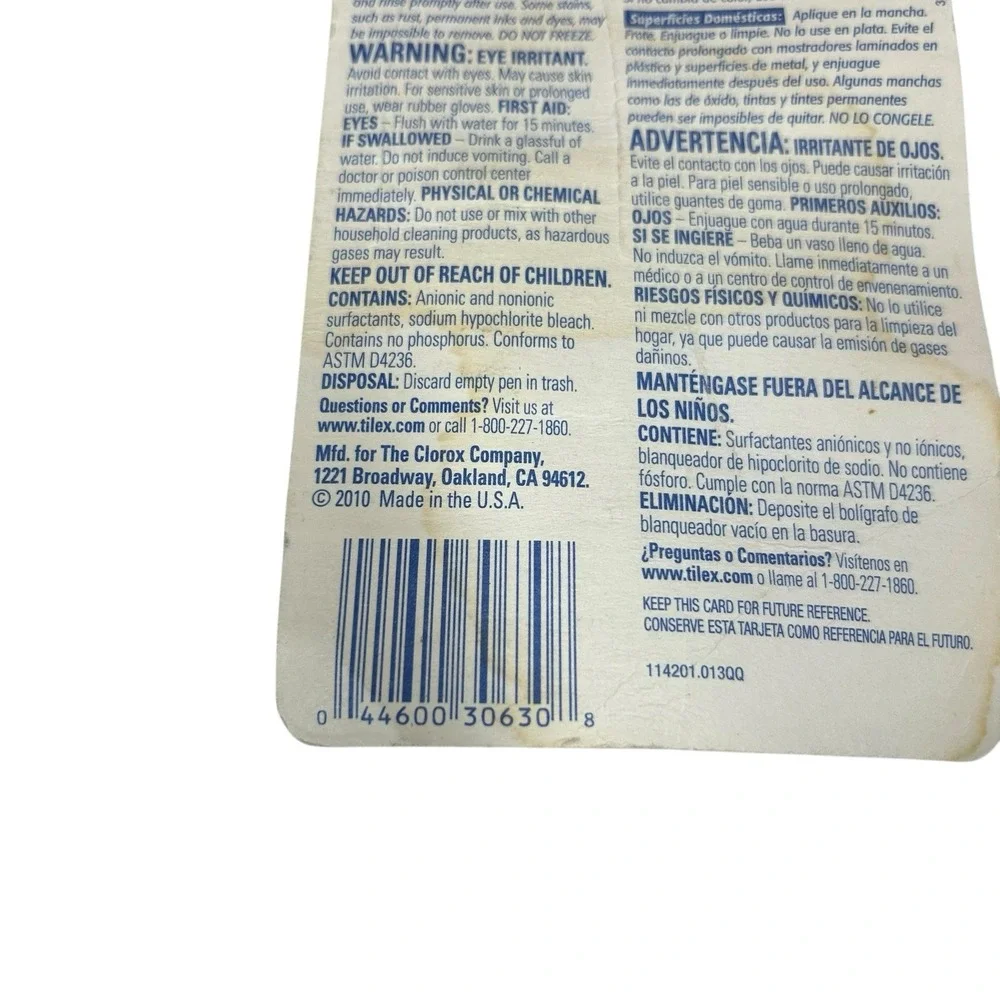 TILEX Tile & Grout Pen Removes Stains 2 oz Dual Tip Clorox Bleach NEW